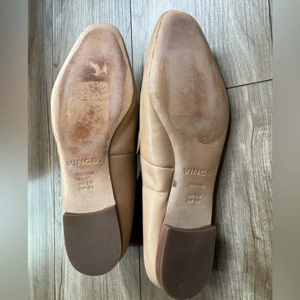 Vince Brette leather Loafer Women's Sz 5.5 Color Cappuccino tan NEW slip on shoe - Picture 9 of 12